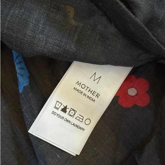 Mother Curved Hem Blouse The Breeze Top Size M Black Multicolor - Picture 4 of 6